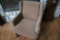 Brown cloth straight chair