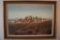 Art of cowboys/wagons scene. By Bill Chappell, 43 in by 30.75 in