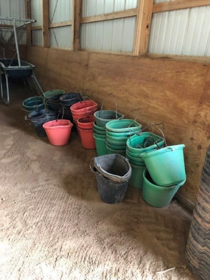 Variety of 45 water buckets