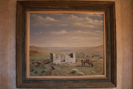 Art of stone home remains, 38.5 IN Wide by 33.5 IN Tall, 1958