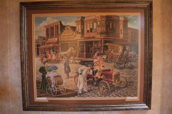 rt of an old-time street scene, Lee Dubin, 38 IN by 32 IN; III/XXXV