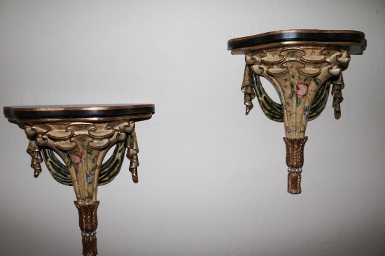 Two antique wall candle holders