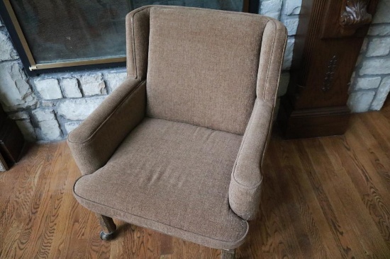 Brown cloth straight chair