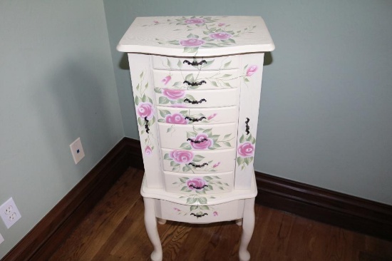 Jewelry cabinet with flower design