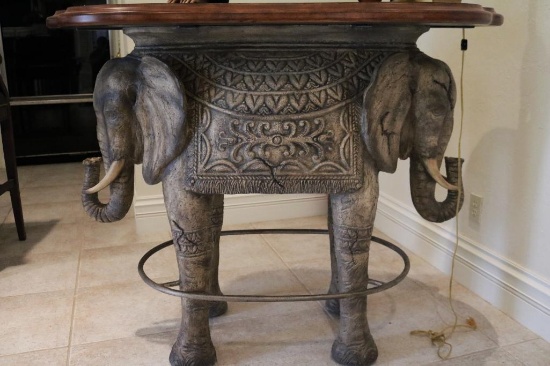 Egyptian elephant high top table (Wooden top)