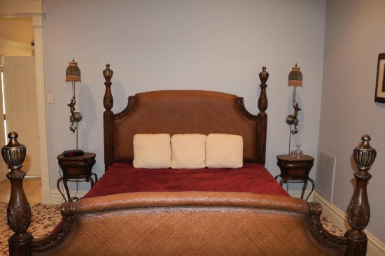 Bed with African style frame