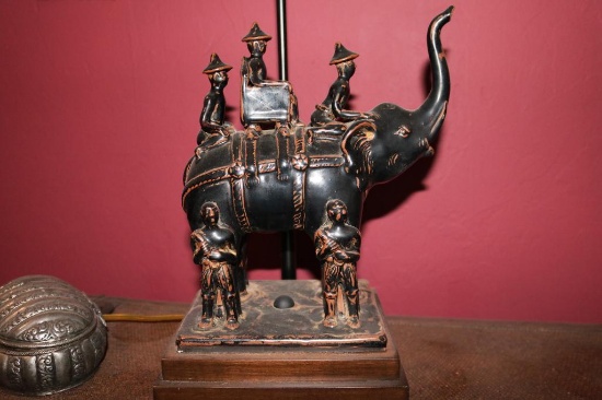 Lamp base of Egyptian elephant