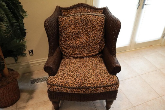Leopard cushion designed padded armchair