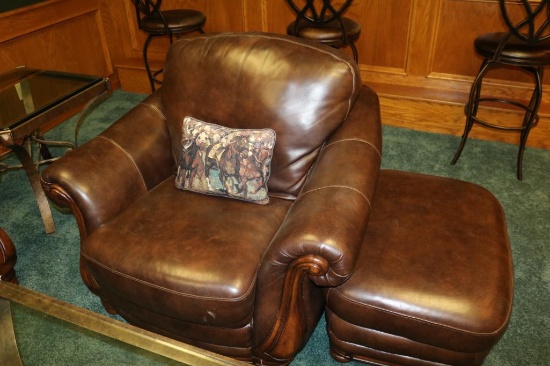 Single seat chair with foot stool
