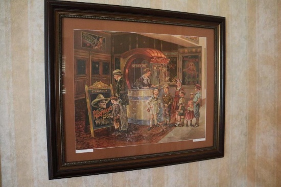 Drawing of ticket booth scene, Lee Dubin, 40.75 IN by 35 IN