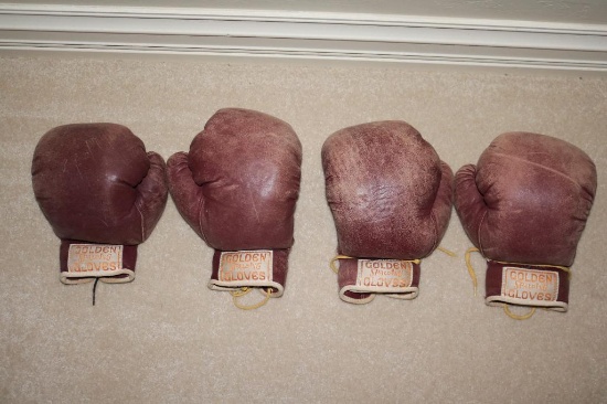 Two pair of Spaulding Golden Gloves boxing gloves