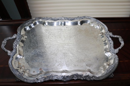 Silver serving tray