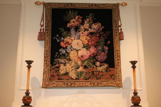 Carpet hanging of flowers, 4 ft by 6 ft