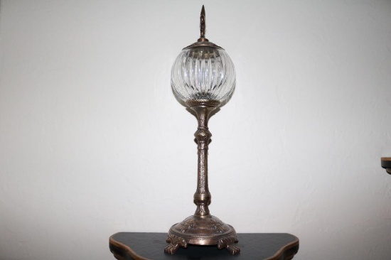 Lamp with no shade (Circular globe at the top)