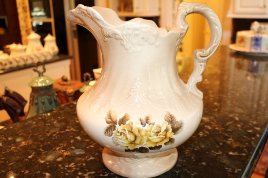 Tall ceramic pitcher