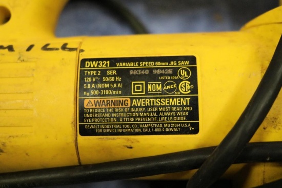 Model DW321 Variable Speed 60 mm DeWalt Jig Saw