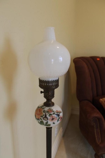Floor Lamp with floral design on base 57" Tall