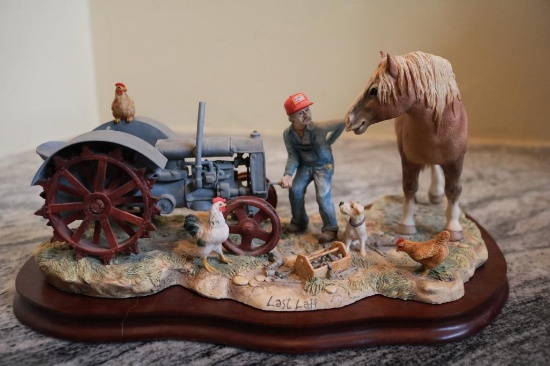 Scene of a man fixing his tractor (Repro.) "Last Laugh" by Lola Davis, 1992 no. 12/1200