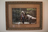 Photo of Cowgirl with her horse, 