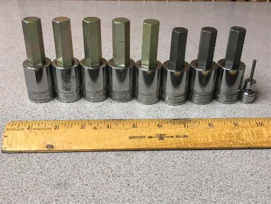 Snap-on SAE Metric Standard Hex Bit Socket Driver 9pcs