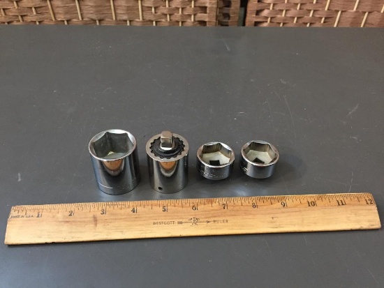 Mixed Sockets Craftsman Snap-on Mercedes Oil Fuel Filter Sockets 4pcs