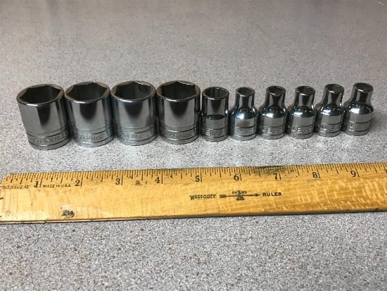 Snap-on 1/2" Drive SAE Sockets 10pcs