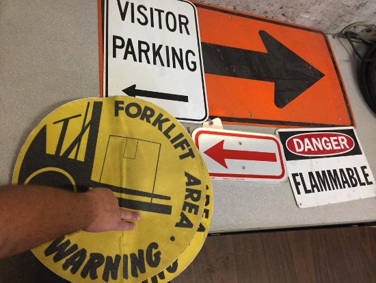 Worksite Construction Parking Safety Signs Lot