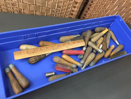 Assorted Woodworking Tools Wood Handles
