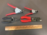 Blue Point PWC 27, PWC-42, PWC-13 Wire Cutters Cable Strippers 4pcs