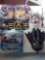 Batman items and Justice League figures, X5
