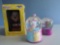 Kellogg's Walt Disney World bobblehead, Hello Kitty music globe, Best Friends globe, X3