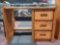 Wooden desk and dresser