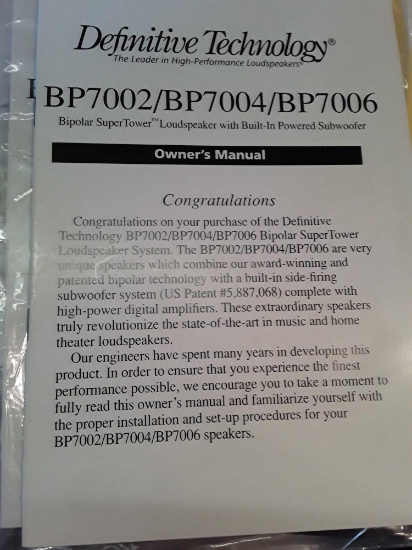 definitive technology bp7006 manual