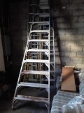 12 foot aluminum A-frame ladder only not the 3 behind it