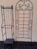 Decorative iron Garden lattice and shelf