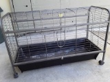 Rabbit guinea pig or small animal cage rolling with removable tray