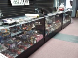 3 retail glass display cases 6ft with shelves and lights