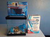 Small aquarium, active Aqua air pump, active Aqua submersible pump, X3