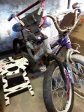 His and hers kids bikes and zebra stool