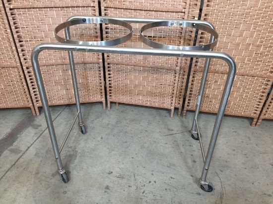 Stainless Steel Cart 31" Tall for Holding Round Trays Surgical / Medical