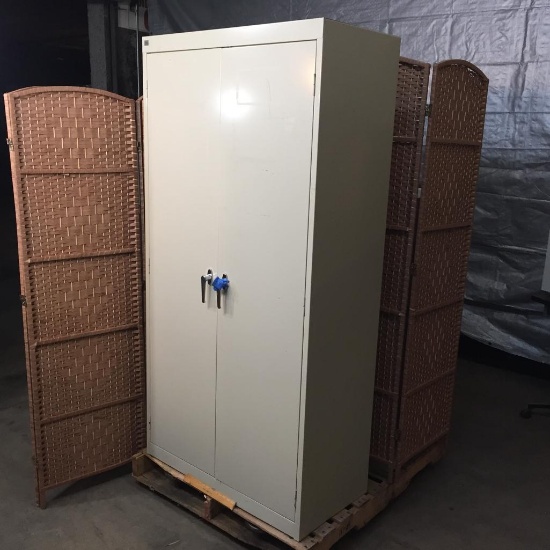 Holga 2 Door Metal Storage Supplies Cabinet 36"x18"x72" with Keys
