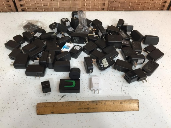 Assorted USB Power Adapters / Phone chargers 65+pcs
