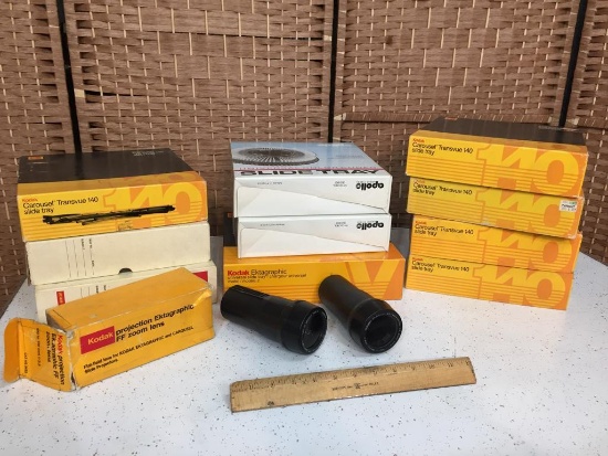 Slide Tray Carousels & Lenses for Kodak Projector - 12 pcs