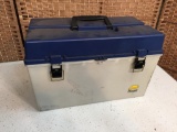 Plastic Tool Box with Assorted A/V Audio Video Supplies & Cables
