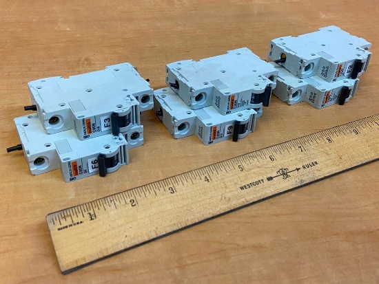 Merlin Gerni C60N-D6 & C60N-D10 6A 10A DIN Rail Circuit Breakers - 6pcs
