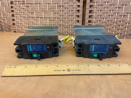 Mitsubishi NF50-CS 40A 2 Pole 600V Circuit Breakers - 2pcs