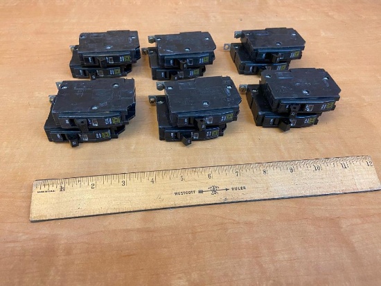 Square D 1P 20A Circuit Breakers - 12 pcs