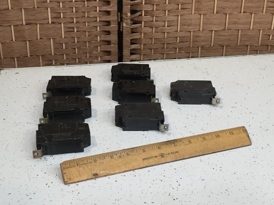 General Electric GE Type TQL 1P 20A & 30A Circuit Breakers - 7pcs