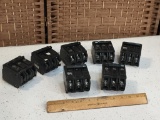 General Electric GE 3 Pole 20A & 60A Circuit Breakers - 7pcs