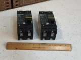 Square D FAL22100 100A 240VAC 250VDC 2 Poles Circuit Breakers - 2pcs